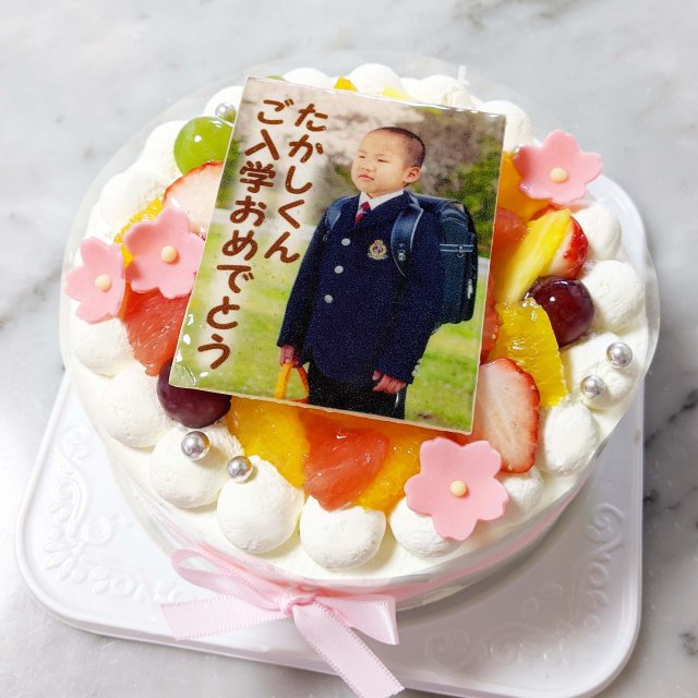 ご入学　写真ケーキ【ポム店頭・Cake Box 受取】